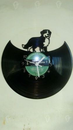 Bernese Mountain Dog Vinyl Record Clock